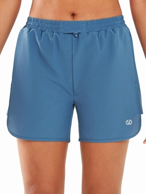 ALLZERO Women's Swim Board Shorts 5" with Pockets Quick Dry Beach Shorts with Liner Ruched Waistband