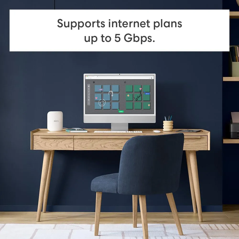 Amazon eero Pro 7 with 1 month free eero Plus (auto-renews) - Supports internet plans up to 5 Gbps, Coverage up to 6,000 sq. ft., Connect 600  devices, 3-pack