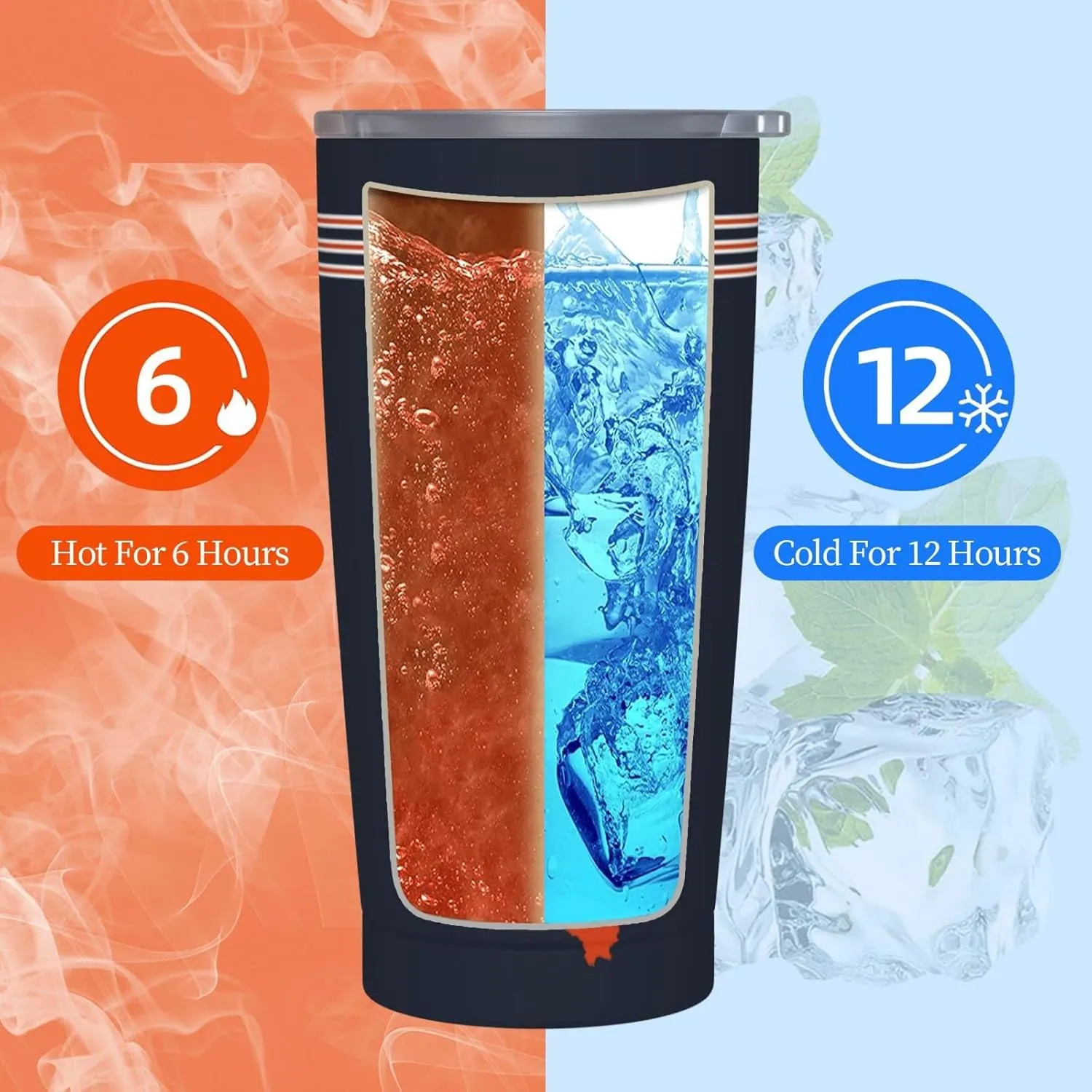 ANTKING Chicago Cup Insulated Tumbler with Straw Customized Personalized Any Name & Number 20 oz Gifts for Men