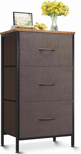 AODK Dresser for Bedroom Nightstand Small Dressers Chest of Drawers End Table for Living Room, Closet Dresser with 3 Storage Drawers Organizer Clothes, Brown