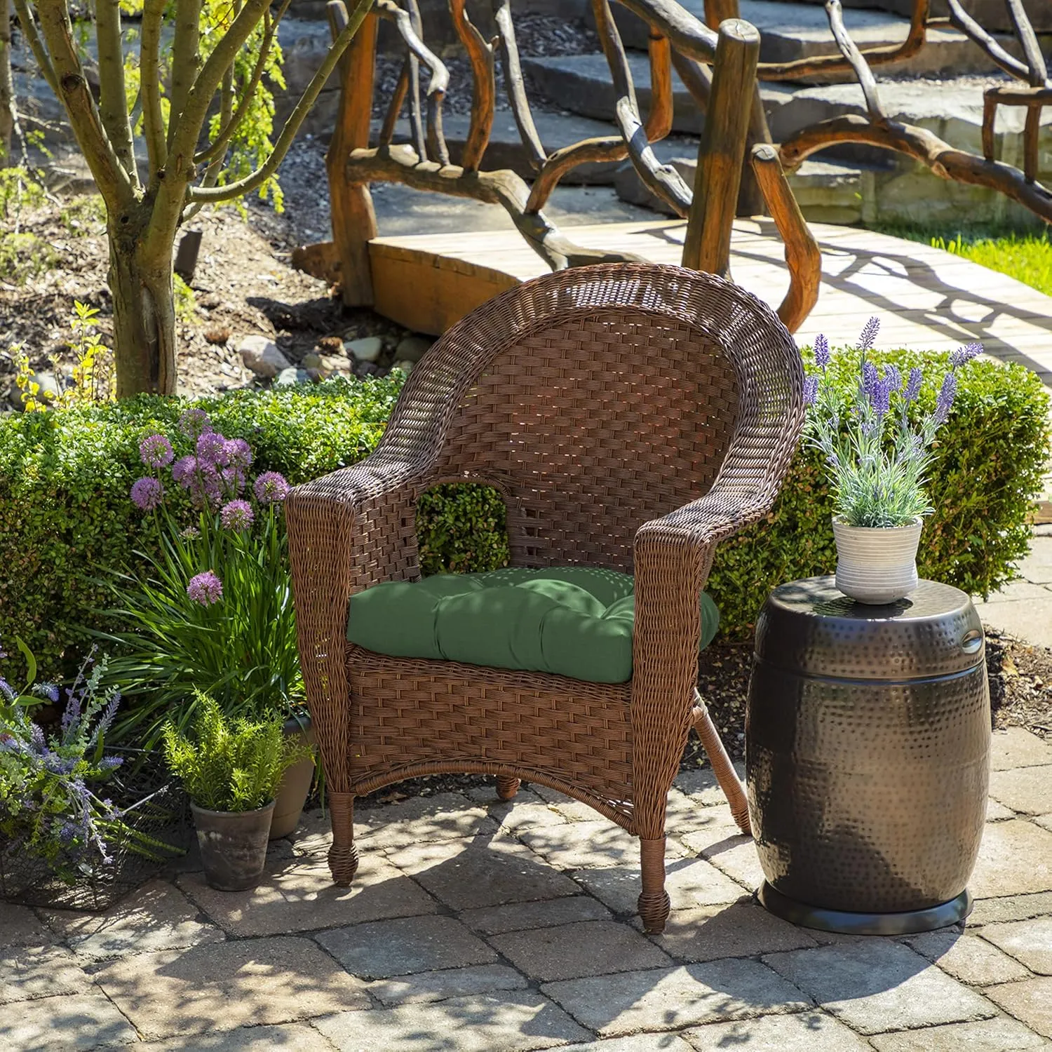 Arden Adirondack Chair Cushion, 2 Pack, 20 x 18, Rain-Proof, Fade Resistant, Cushion for Adirondack, Rocking and Outdoor Chairs 18 x 20, Moss Green Leala