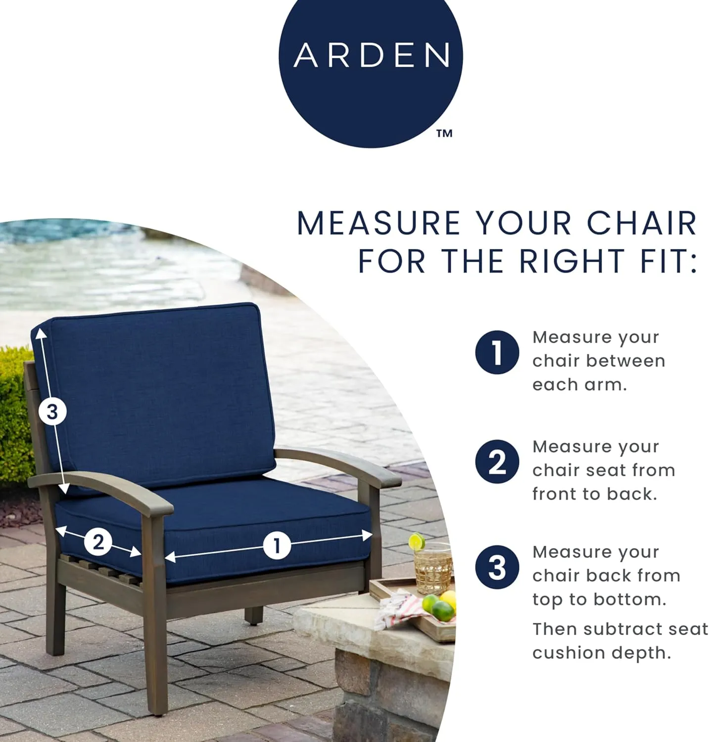 Arden Adirondack Chair Cushion, 2 Pack, 20 x 18, Rain-Proof, Fade Resistant, Cushion for Adirondack, Rocking and Outdoor Chairs 18 x 20, Moss Green Leala