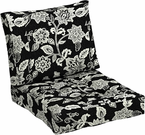 ARDEN Outdoor Plush Modern Tufted Blowfill Deep Seat Set, 24 in x 24 in, Weather-Proof, Rain-Proof, Fade Resistant Patio Cushion, Ultra Cozy 24 x 24, Ashland Black Jacobean
