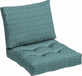 Arden Outdoor Plush Modern Tufted Blowfill Deep Seat Set, 24 x 24, Water Repellent, Fade Resistant, Deep Seat Bottom and Back Cushion for Chair and Sofa 24 x 24, Alana Tile