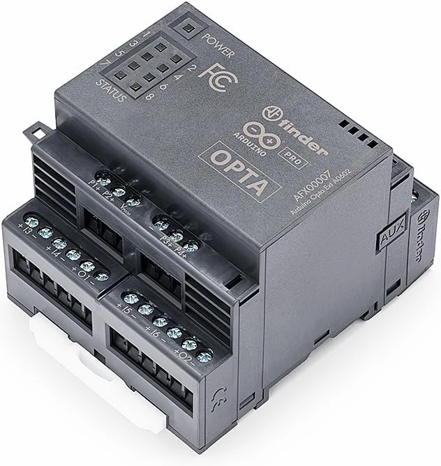 Arduino Pro Opta EXT A0602 [AFX00007] - Analog Expansion Module for Micro PLC | 6 Programmable Inputs, 2 Outputs, 4 PWM Channels | IoT & Automation Ready | Arduino Cloud & PLC IDE Compatible