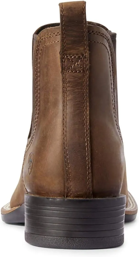 ARIAT Mens Booker Ultra Square Toe Chelsea Casual Boots Ankle - Brown
