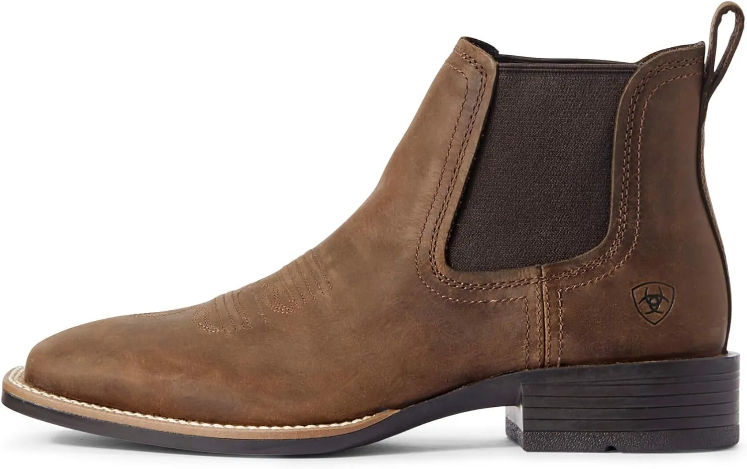 ARIAT Mens Booker Ultra Square Toe Chelsea Casual Boots Ankle - Brown