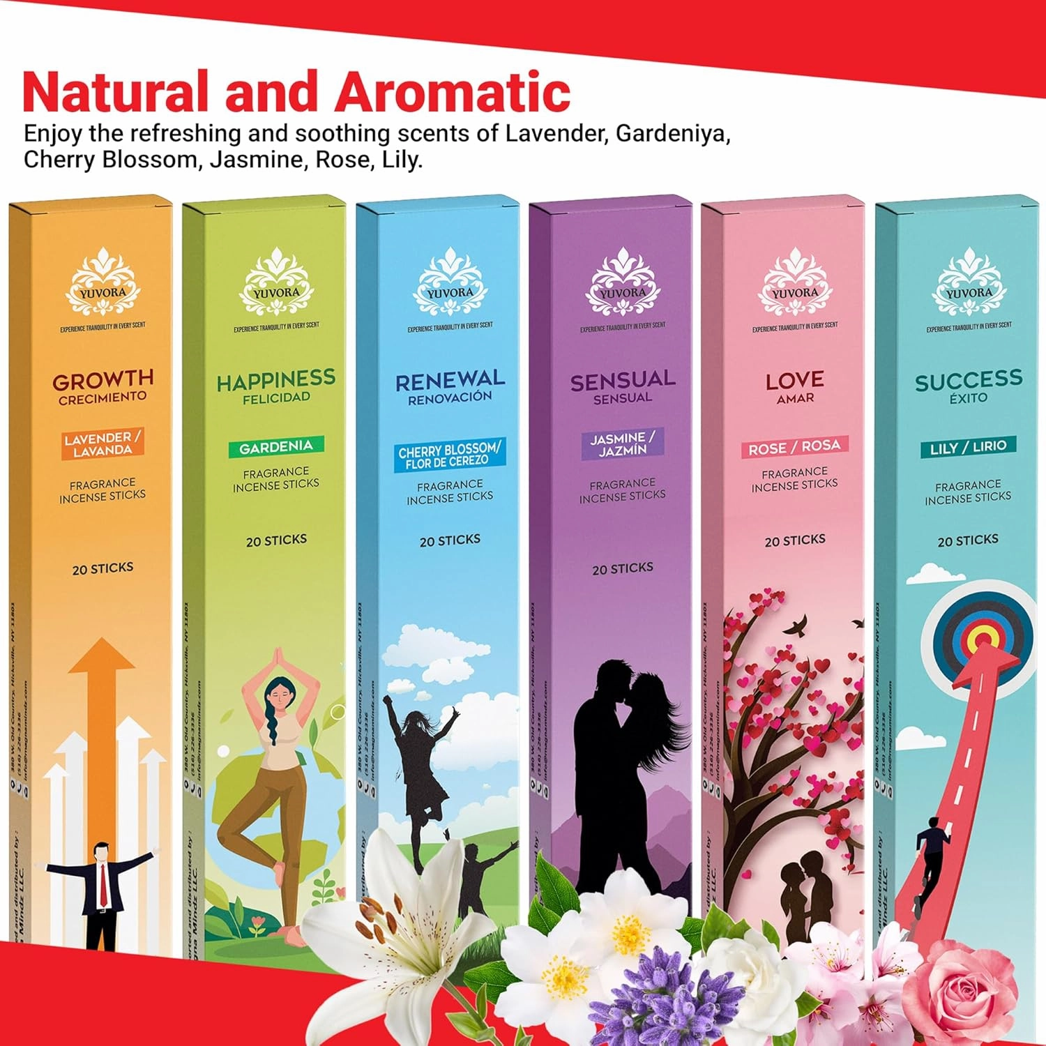 Aromatic Incense Sticks Gift Set – 120 Natural & Non-Toxic Incense Sticks | 6 Soothing Scents | Home, Meditation, Relaxation & Yoga | Free Incense Holder | Inciensos - Gifts for Women