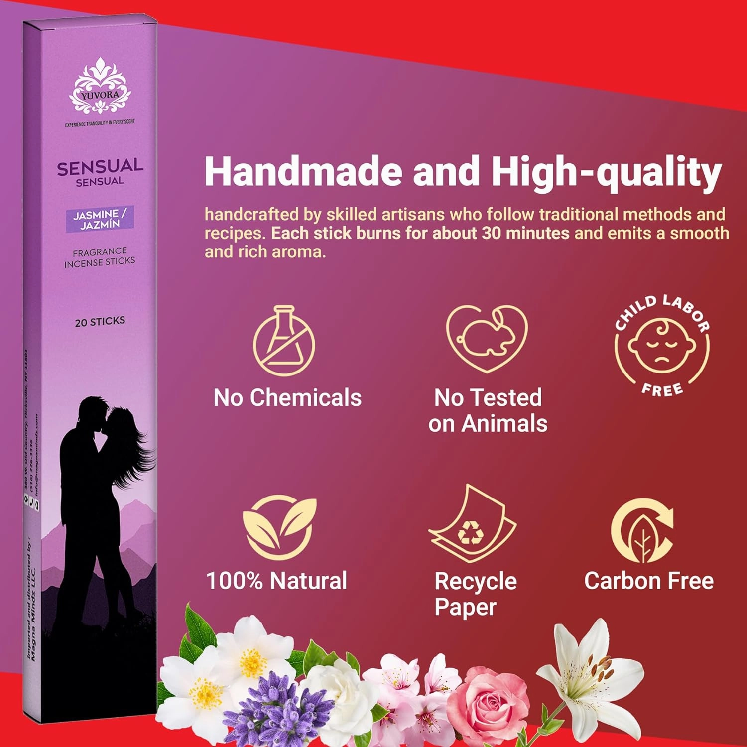 Aromatic Incense Sticks Gift Set – 120 Natural & Non-Toxic Incense Sticks | 6 Soothing Scents | Home, Meditation, Relaxation & Yoga | Free Incense Holder | Inciensos - Gifts for Women