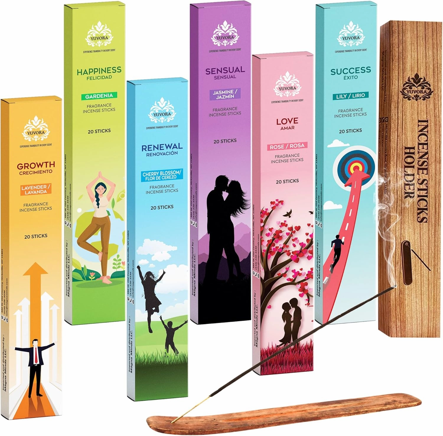 Aromatic Incense Sticks Gift Set – 120 Natural & Non-Toxic Incense Sticks | 6 Soothing Scents | Home, Meditation, Relaxation & Yoga | Free Incense Holder | Inciensos - Gifts for Women
