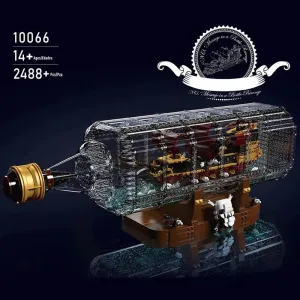 Art Queen Anne's Revenge Drifting Bottle Ship Bricks Toy