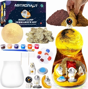 Astronaut Toys, Terrarium Kit for Kids - DIY Space Moon Lamp for Boys,Arts and Crafts for Kids, Birthday Gift for Boys Ages 4 5 6 7 8 9 10 Year Old - Educational Science Craft Kits