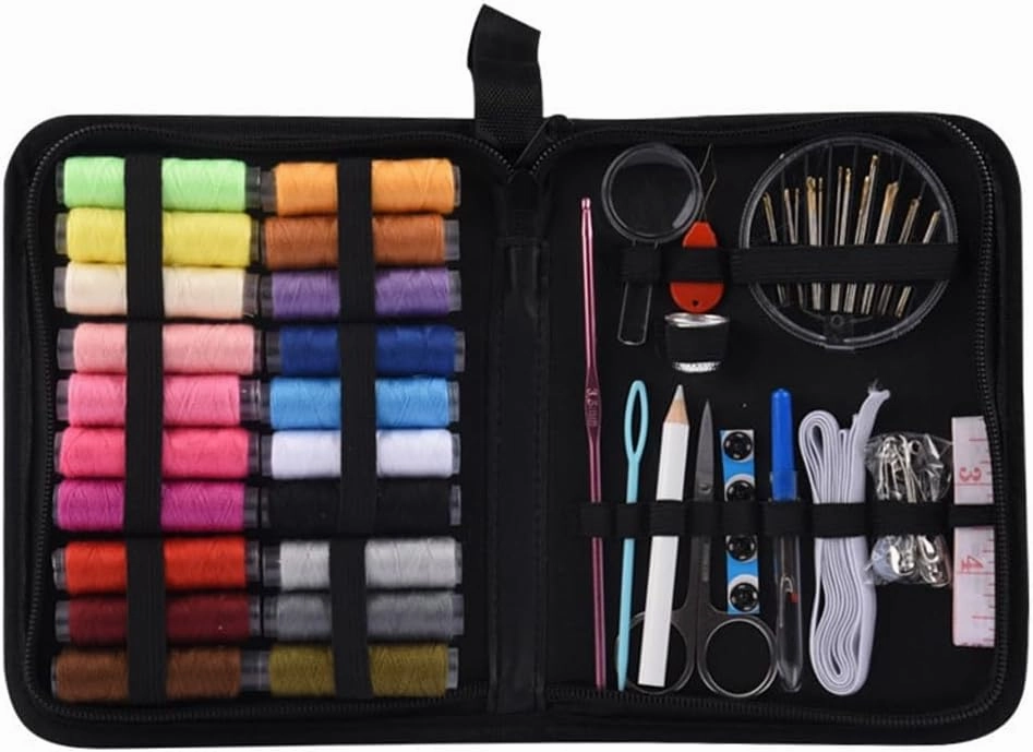 ASWRTYJO Multifunctional Home 113 Piece Tailoring Bag Convenient Large Handle Travel Sewing Needle and Thread Bag