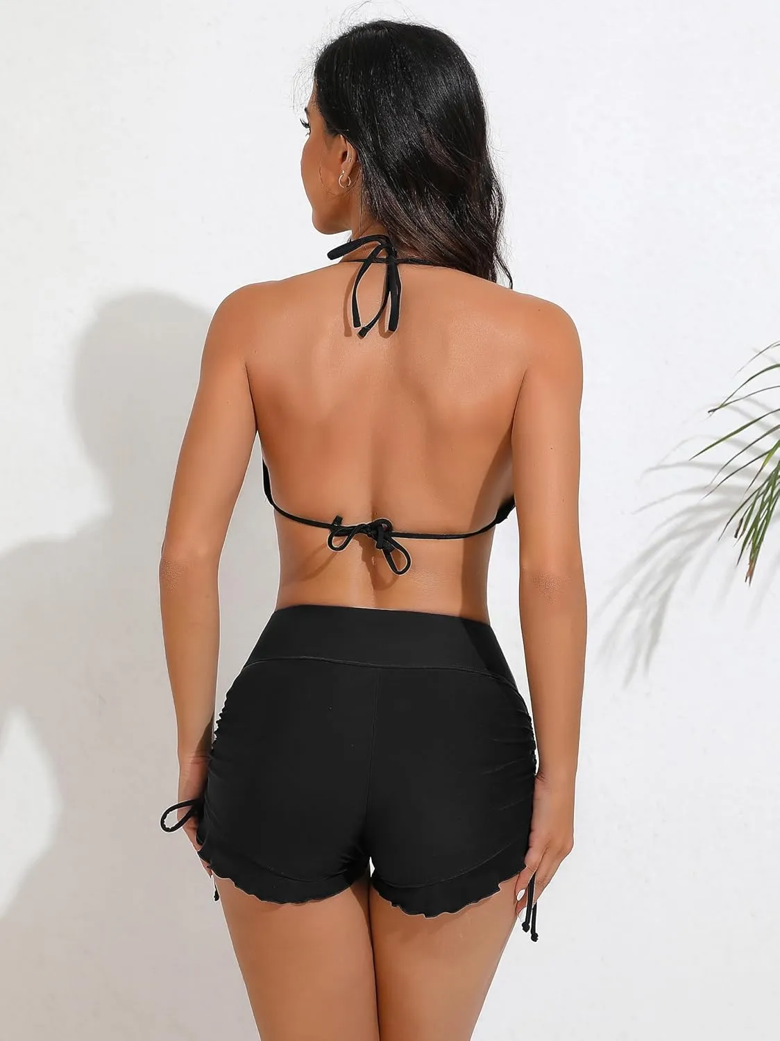 ATTRACO Women Swim Shorts High Waisted Swimsuit Shorts Swim Bottom Board Shorts
