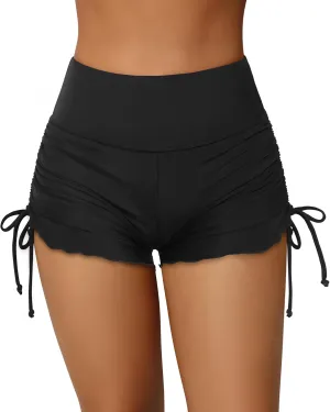 ATTRACO Women Swim Shorts High Waisted Swimsuit Shorts Swim Bottom Board Shorts