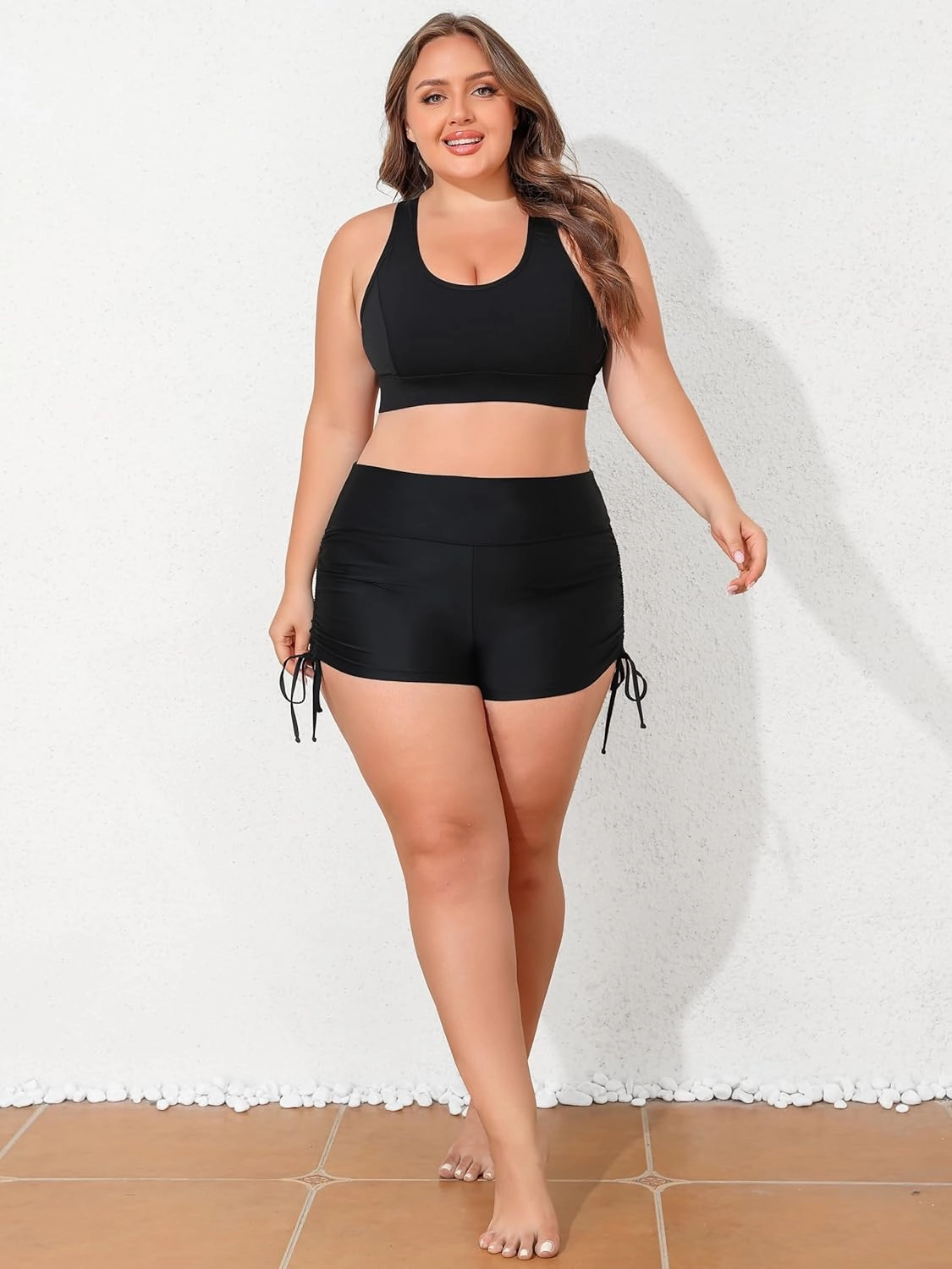 ATTRACO Women Swim Shorts High Waisted Swimsuit Shorts Swim Bottom Board Shorts