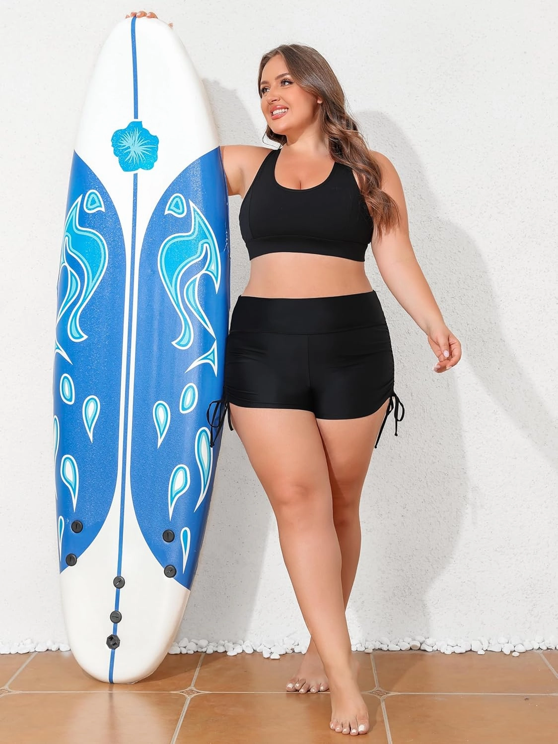 ATTRACO Women Swim Shorts High Waisted Swimsuit Shorts Swim Bottom Board Shorts