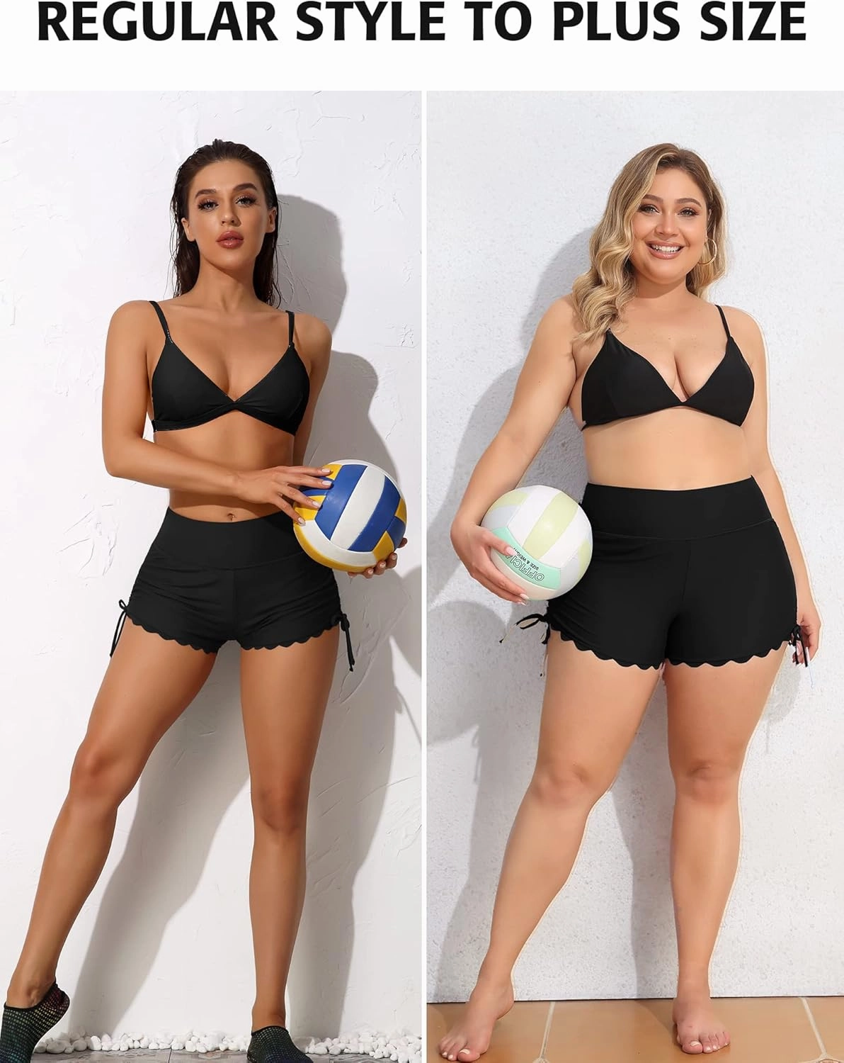ATTRACO Women Swim Shorts High Waisted Swimsuit Shorts Swim Bottom Board Shorts