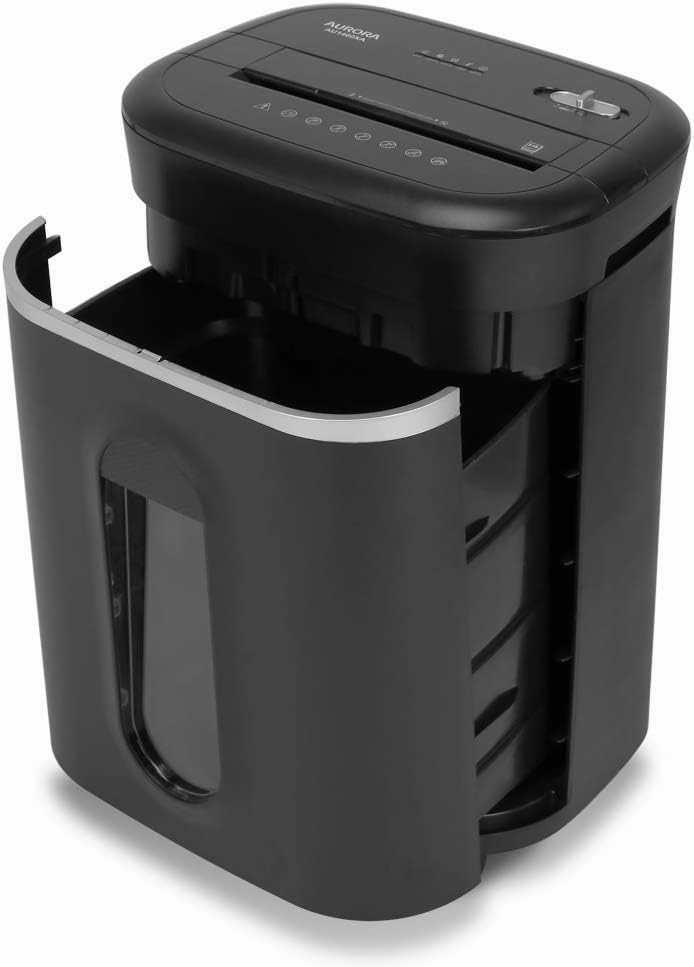 Aurora Anti-Jam 14-Sheet Crosscut Paper/CD and Credit Card Shredder/with 6-Gallon pullout Basket 120 Minutes Continuous Run Time