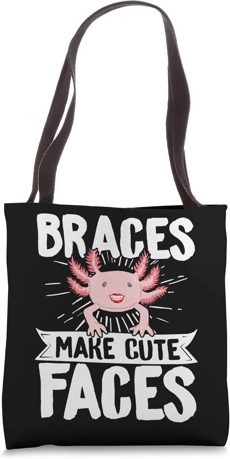 Axolotl Braces Make Cute Faces Dentist Orthodontist Kawaii Tote Bag