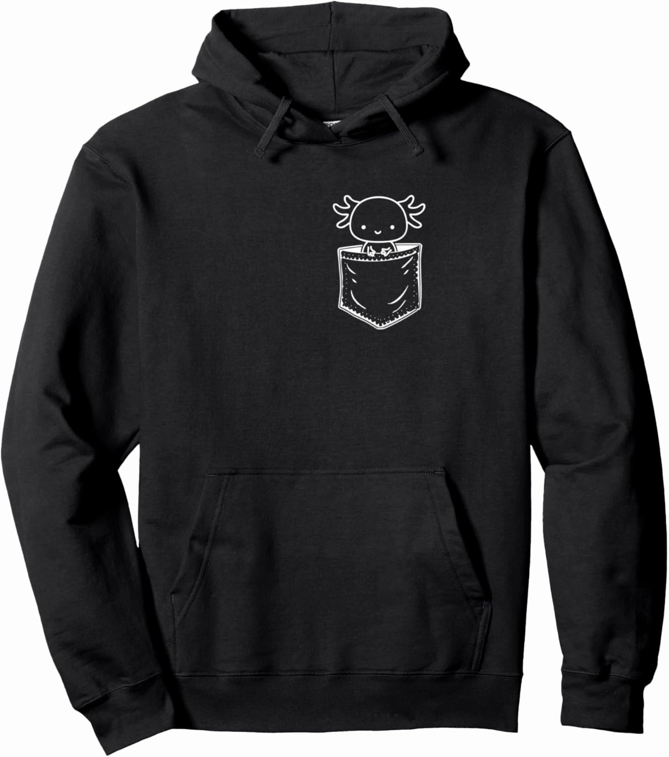 Axolotl Inside Pocket Watching You, Walking Fish Axolotl Pullover Hoodie
