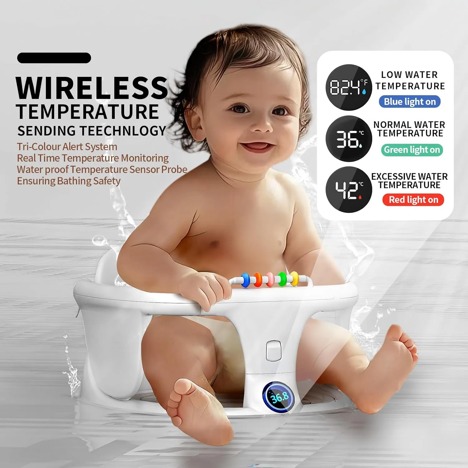 Baby Bath seat for Babies Sitting up Infant Bath tub Portable sit up Seats Bathing Chair Newborn Essentials Toddler Must Haves 0-12 Months Bathtub Sink Bather Sitting Shower Support Travel Ring