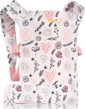 Baby Doll Carrier - Doll Carrier for Little Girls Front and Back - Cute Flowers and Hearts