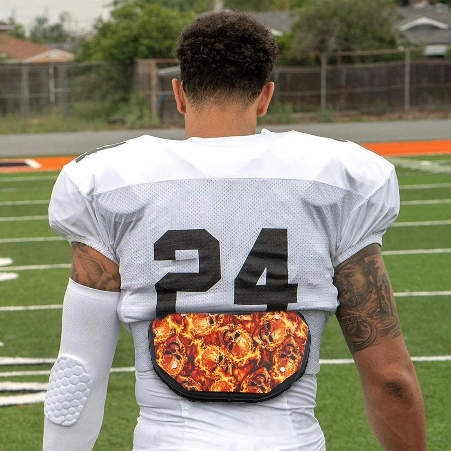 Back Plate Football Youth Back Protector | Adjustable Lower Back Guard With Hard Shell And Nylon Straps Ideal For Teen Athletes And Adult Players In Tackle Football Practice Games Training And Full-Co