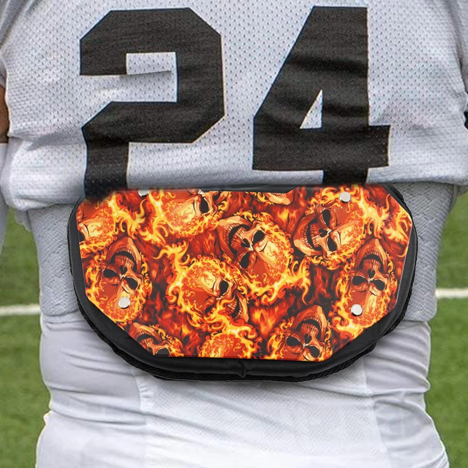 Back Plate Football Youth Back Protector | Adjustable Lower Back Guard With Hard Shell And Nylon Straps Ideal For Teen Athletes And Adult Players In Tackle Football Practice Games Training And Full-Co