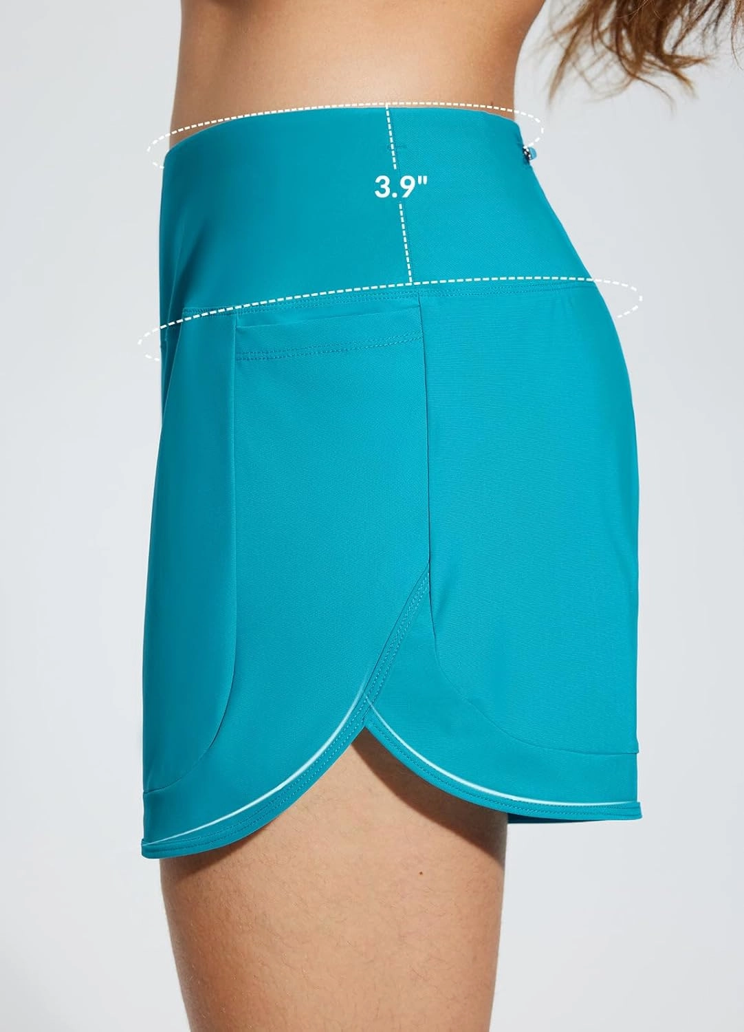 baleaf Women's 4" High Waisted Swim Shorts Quick Dry Board Shorts UPF50  Swimsuit with Liner and Pockets