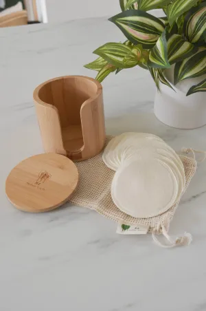 Bamboo Storage Box   Hemp Cotton Rounds | Zero Waste Beauty