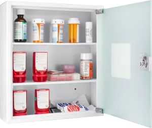 Barska Key Lock Wall Mount Medical Security Cabinet with Magnet Erase Pad - Standard