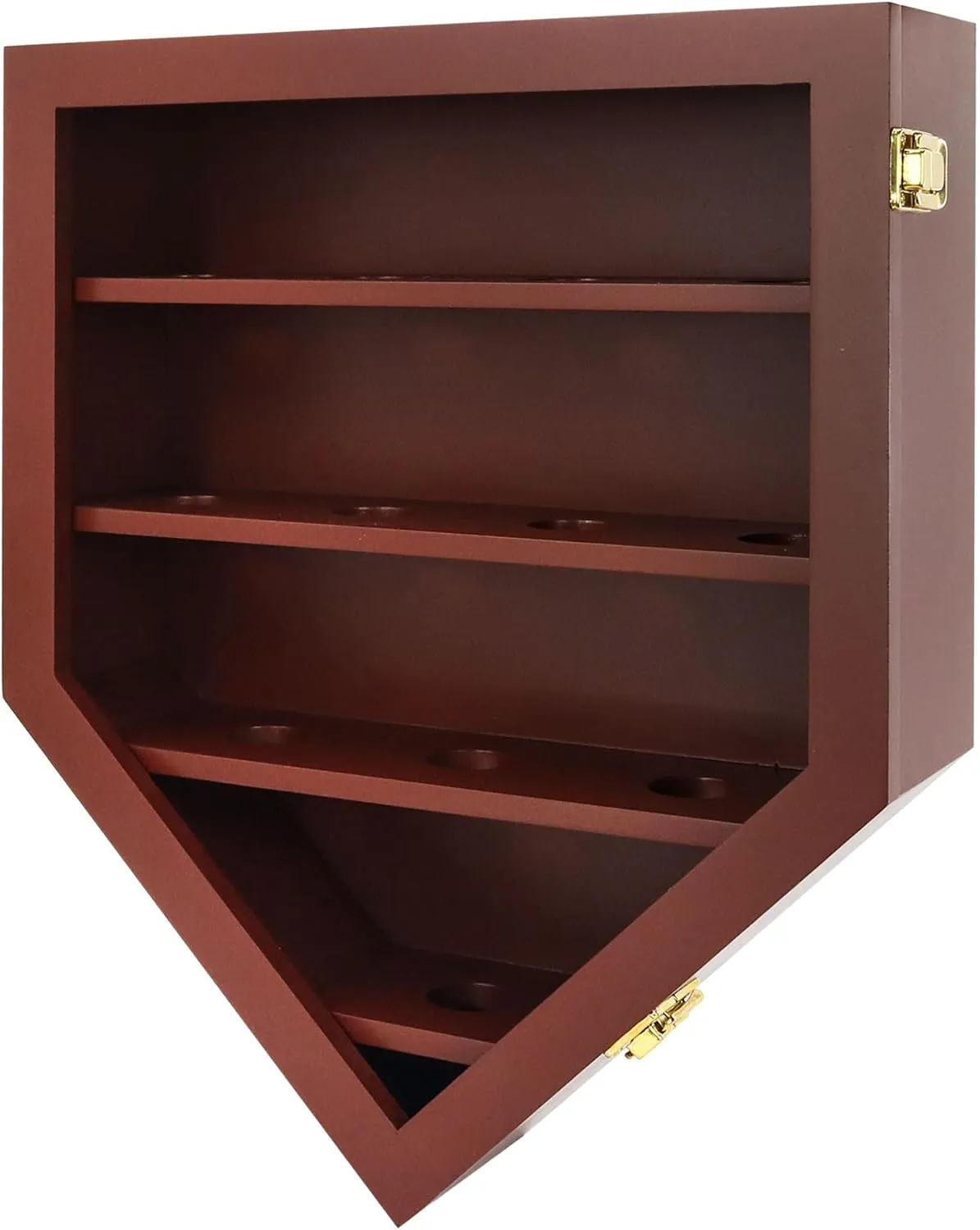 Baseball Display Case & Shadow Box - Lockable Acrylic Door Wall Mount Cabinet for 12 Baseballs - 13x16 Inch Collectible Display Frame for Enthusiasts (Black)
