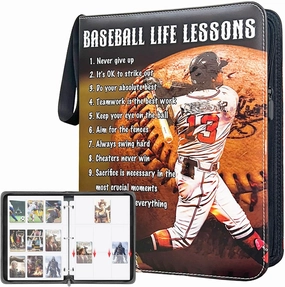 Baseball Card Binder with 900 Pockets, Trading Card Binder, 9 pocket card binder, Collectible Trading Card Albums Fits 900 Sport Cards with 50 Removable Sleeves