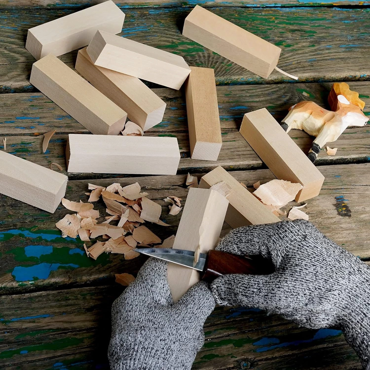 Basswood Carving Blocks, 20PCS Whittling Wood Blocks Kit with 2 Different Sizes, Bass Wood for Carving Easy to Use, for Kids and Adults