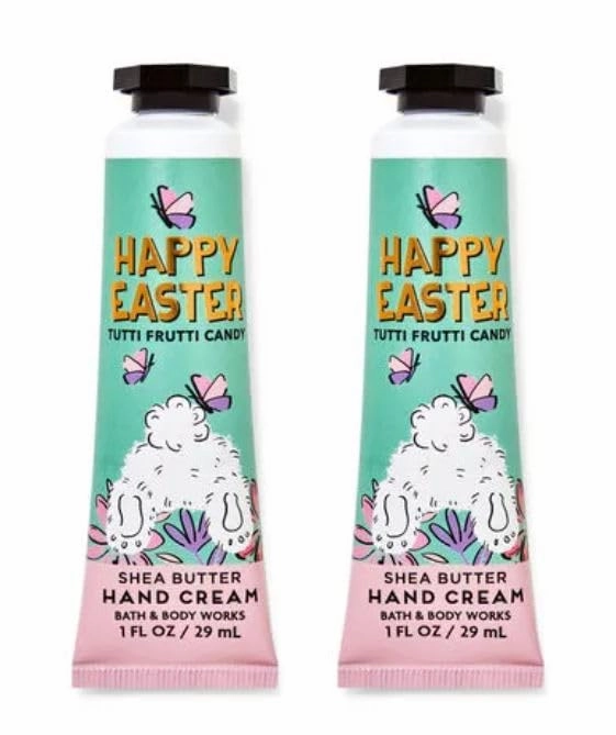 Bath and Body Happy Easter Tutti Frutti Candy Shea Butter Hand Cream - Set of 2 (1 Oz Each)