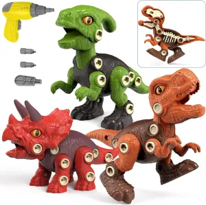 Batlofty Dinosaur Toys for 3 4 5 6 7 Year Old, Take Apart Dinosaur Toys with Electric Drill, STEM Construction Educational Toys with Skeleton, Birthday Christmas Easter Gift for Boys Girls
