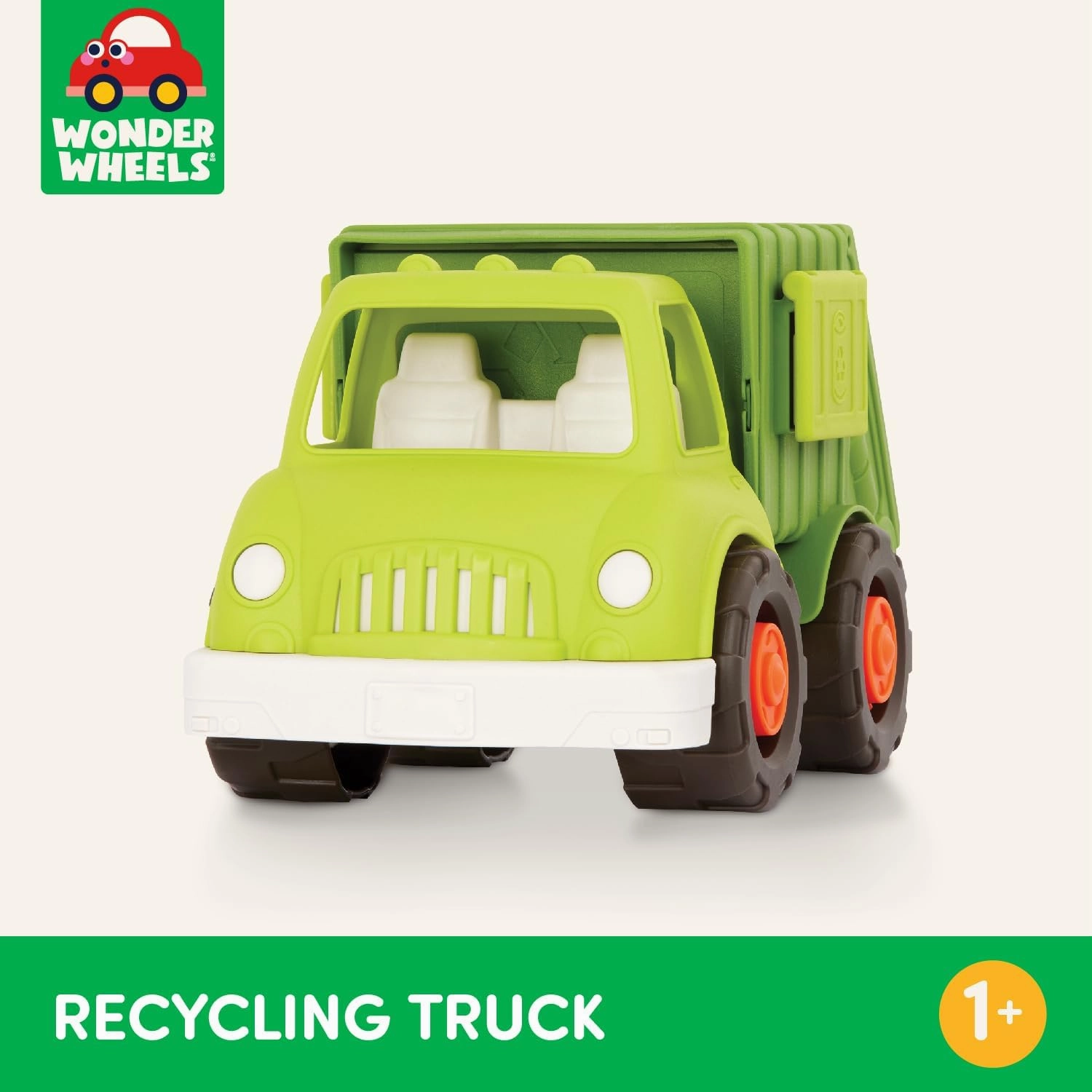 Battat- Wonder Wheels- Recycling Truck – Toy Garbage Truck – 3 Compartments For Waste Management- Toy Vehicle For Toddlers – Recyclable – Recycling Truck- 1 year  