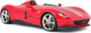 Bburago Ferrari Signature Monza SP-1 Super Car – 1:18 Scale – Incredibly Detailed Die-Cast Replica Collectible Model Vehicle, Red