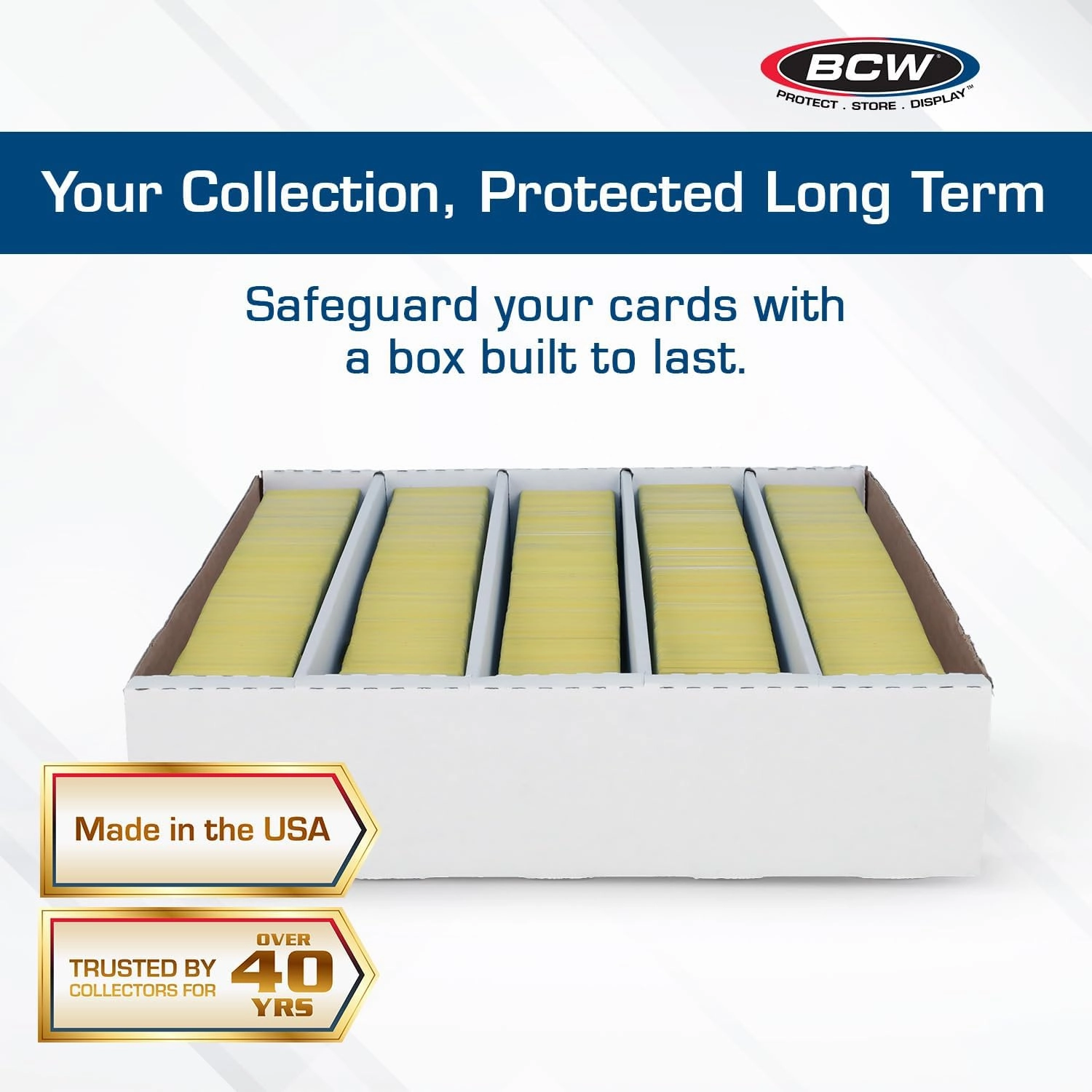 BCW 5000ct Trading Card Storage Boxes (Full Lid) – 5 Pack | Corrugated Cardboard Organizer for Sports Cards, Pokémon & MTG | Assembly Required