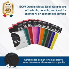 BCW Deck Guard - Double Matte Green Card Sleeves | Acid-Free, Archival-Safe, No PVC | Anti-Glare Matte Finish | Fits Standard 2½" x 3½" Game Cards | Durable Deck Protector Sleeves | 50 Ct