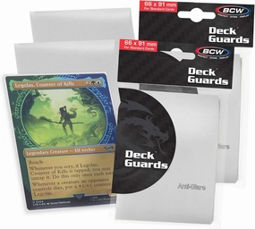 BCW Deck Guard - Double Matte White Card Sleeves | Acid-Free, Archival-Safe, No PVC | Anti-Glare Matte Finish | Fits Standard 2½" x 3½" Game Cards | Durable Deck Protector Sleeves | 100 Ct