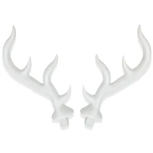 BeamTeam3D Antler Horns for Headphones, Fantasy Horns in Various Colors with Self Fastener - Cosplay Antlers Ears for Gamers and Streamers (Set of 2) (White)