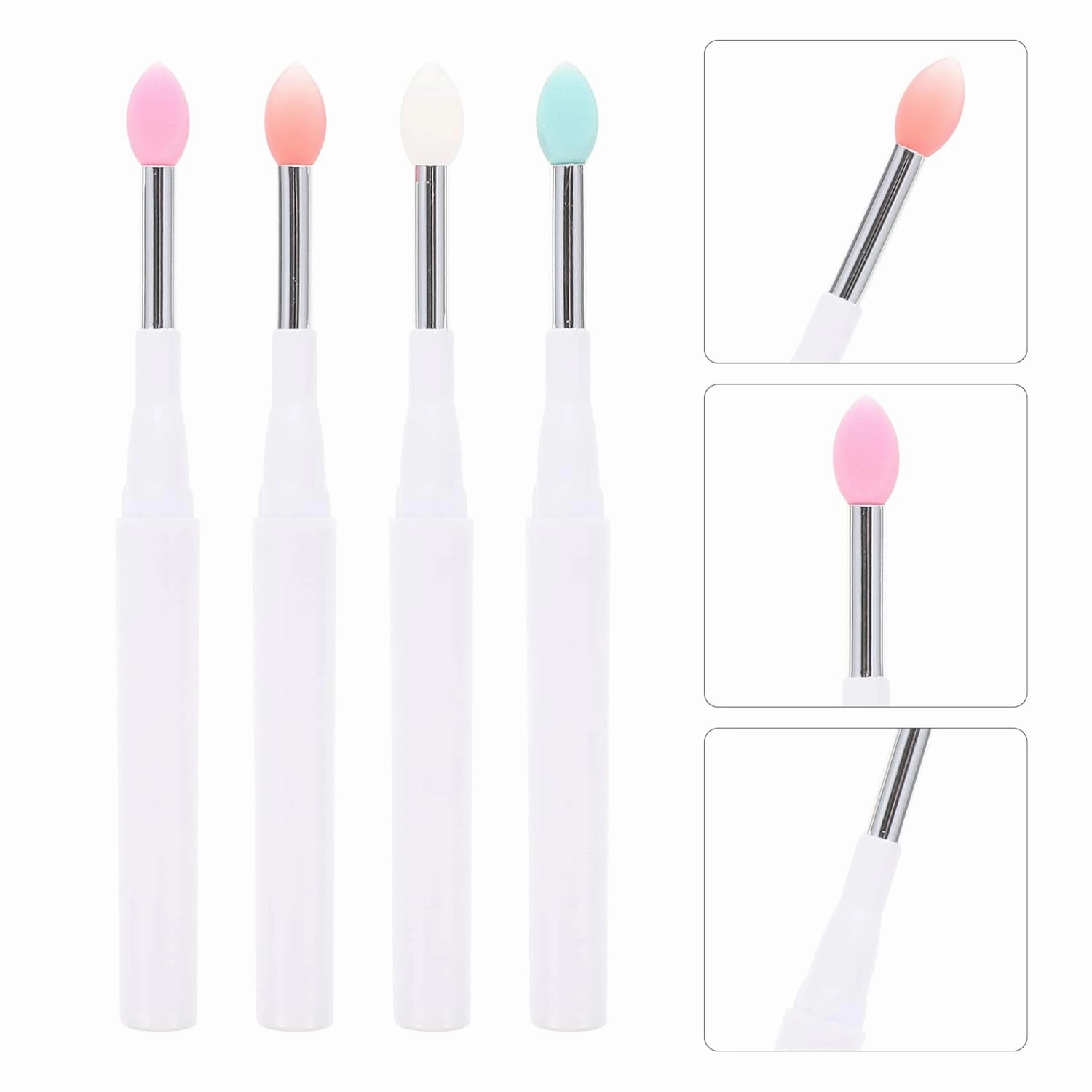 Beaupretty 20pcs Silicone Lip Brush Translucent Easy Makeup Application for Lips Eyeshadow Skin-friendly Compact Portable Cosmetic Tools