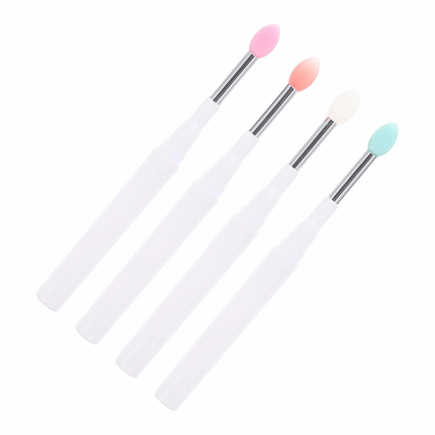 Beaupretty 20pcs Silicone Lip Brush Translucent Easy Makeup Application for Lips Eyeshadow Skin-friendly Compact Portable Cosmetic Tools