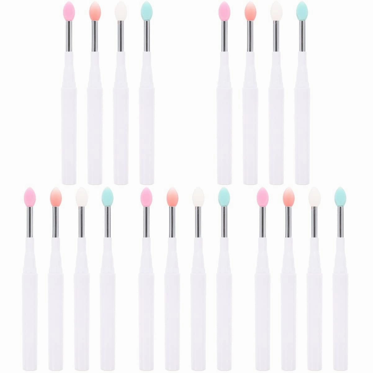 Beaupretty 20pcs Silicone Lip Brush Translucent Easy Makeup Application for Lips Eyeshadow Skin-friendly Compact Portable Cosmetic Tools
