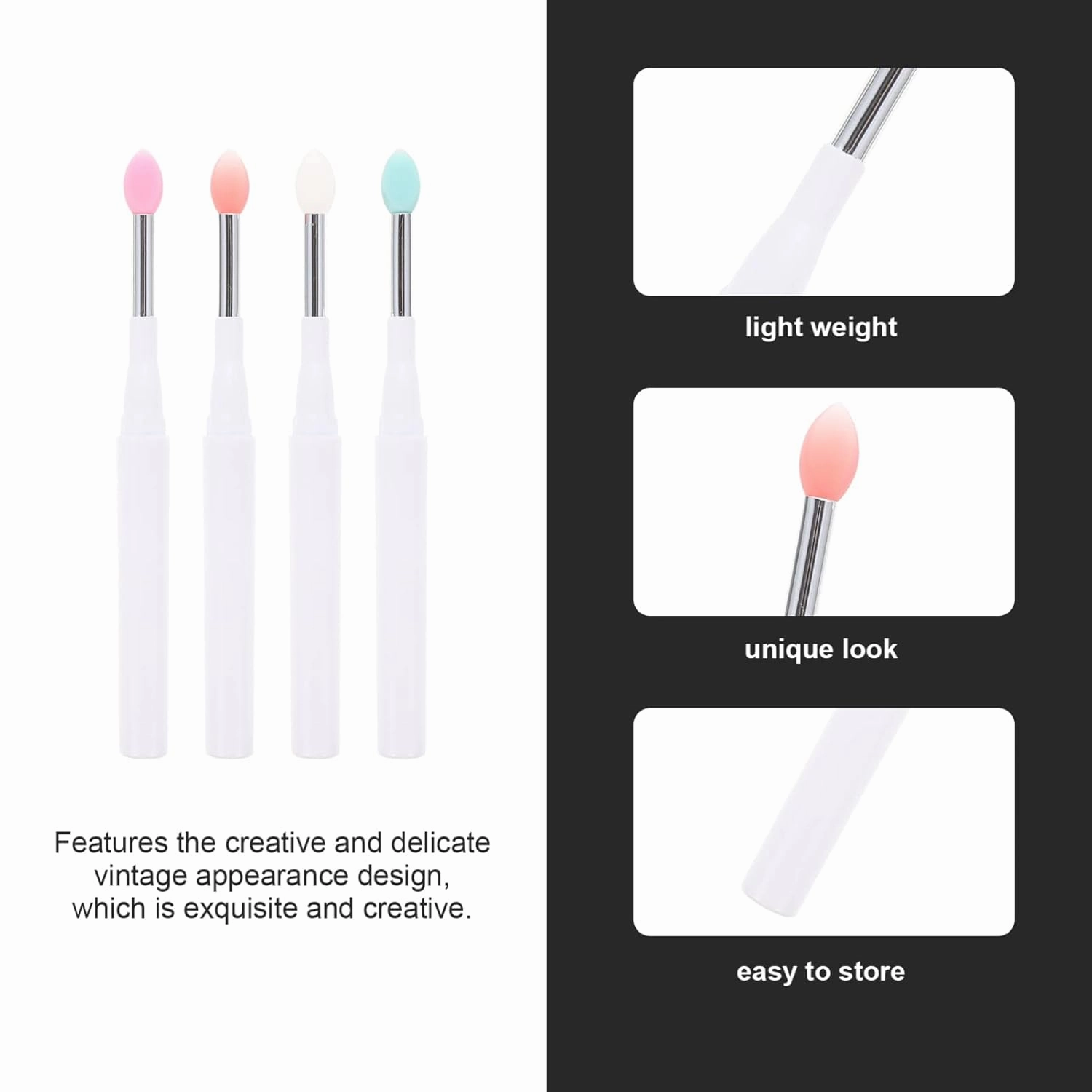 Beaupretty 20pcs Silicone Lip Brush Translucent Easy Makeup Application for Lips Eyeshadow Skin-friendly Compact Portable Cosmetic Tools