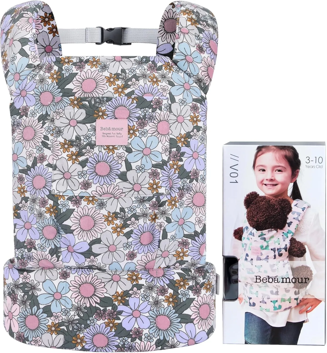 Bebamour Doll Carrier Original Reborn Baby Doll Carrier for Doll Toys Doll Carrier for Girls and Boys (New Purple)