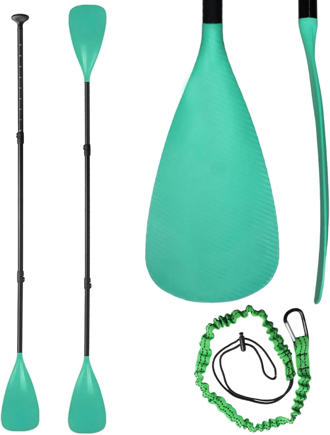 BeGrit SUP Paddle Board Paddle 4-Piece Stand up Paddleboard Paddles with Paddle Leash - Adjustable Aluminum Alloy, Floating Kayak Paddle