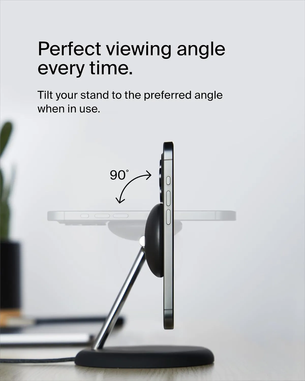 Belkin MagSafe-Compatible 3-in-1 Wireless Charger Stand 15W - Qi2-Certified Wireless Charging Station, Fast Charging iPhone Charger for iPhone 16, AirPods, & Apple Watch - 36W Charger Included - Black